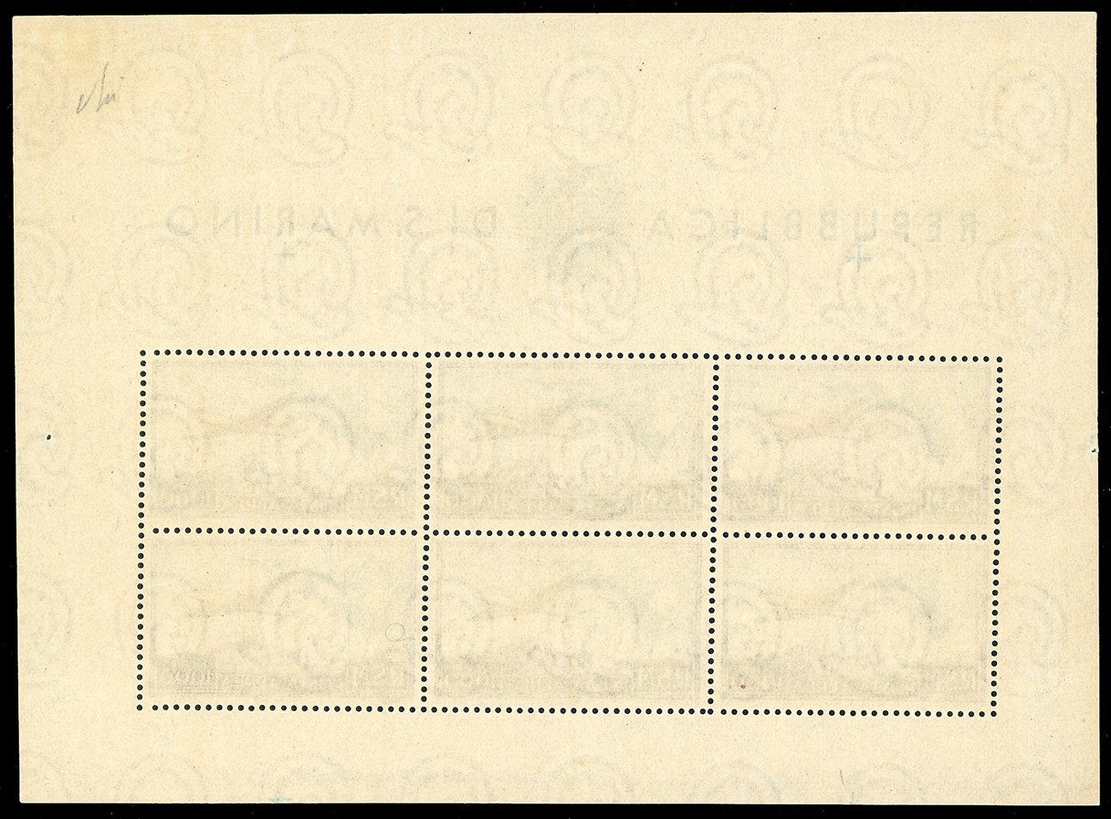 Avi, 1951 - 1.000 lire Bandierone, foglietto (13), gomma originale integra
