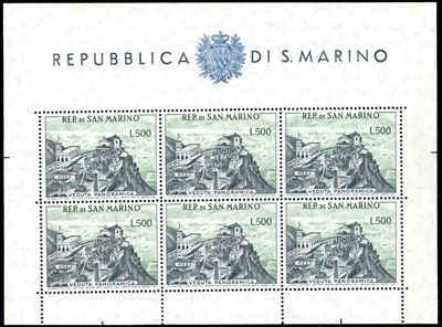 Foglietto commemorativo, 500 lire Panorama del 1958, nuovo con gomma originale integra