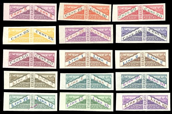 1945 - Serie completa, non dentellati (16c/30c), tutti bordo di foglio, nuovi, gomma originale integra, perfetti. Non comuni.