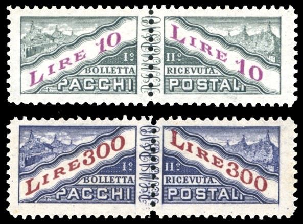 1953 - 10 lire e 300 lire, filigrana ruota (35/36), gomma originale integra, perfetti. Cert. Raybaudi.  - Asta Filatelia - Cambi Casa d'Aste