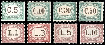 G.Bolaffi e Ferrario, Prima emissione - Serie completa di francobolli (1897/1919), gomma original...
