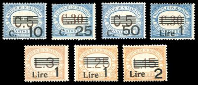 Soprastampati 1936/39 (47/53), gomma originale integra