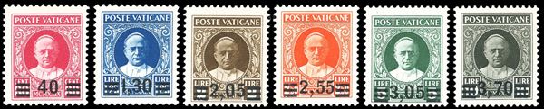 1934 - Provvisoria, serie completa (35/40), buona centratura, nuovi, gomma originale integra, perfetti. Mondolfo, Sorani, cert. Ferrario.