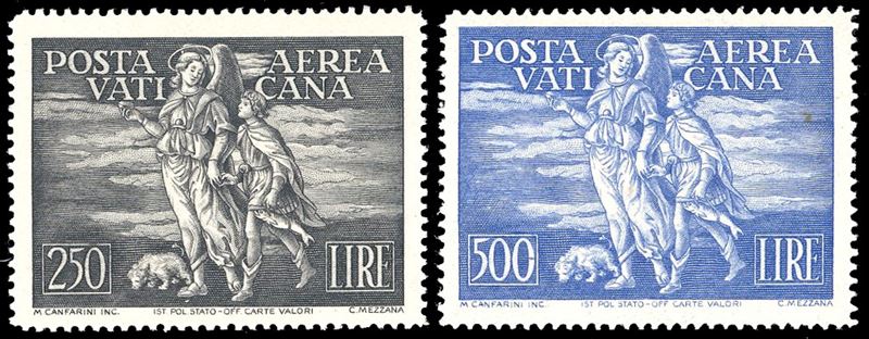 POSTA AEREA 1948 - Tobia, serie completa (16/17), nuovi, gomma originale integra, perfetti. Cert. Ferrario.  - Asta Filatelia - Cambi Casa d'Aste