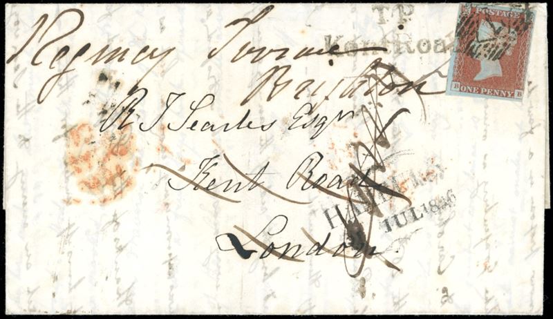 GERMANIA/GRAN BRETAGNA 1846 - Redirected with additional franking.  - Asta Filatelia - Cambi Casa d'Aste