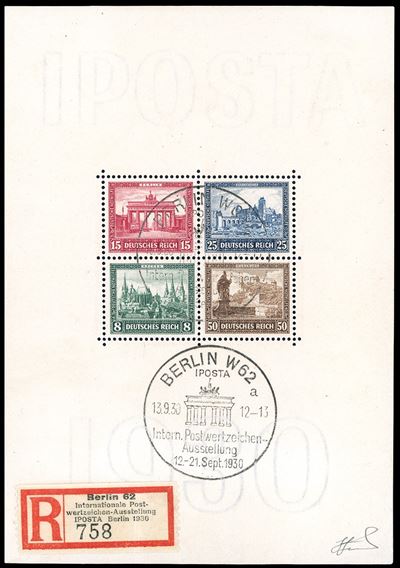 GERMANIA REICH, Foglietto (BF1) del 1930 con annullo speciale