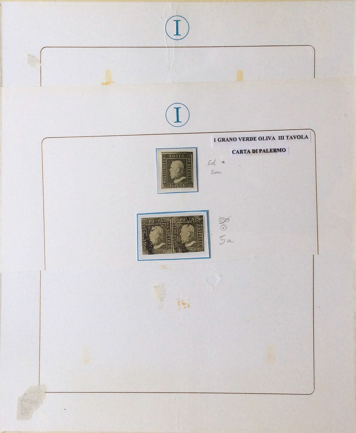 Collezione di francobolli della Sicilia 1859/1860, 46 esemplari e 10 lettere