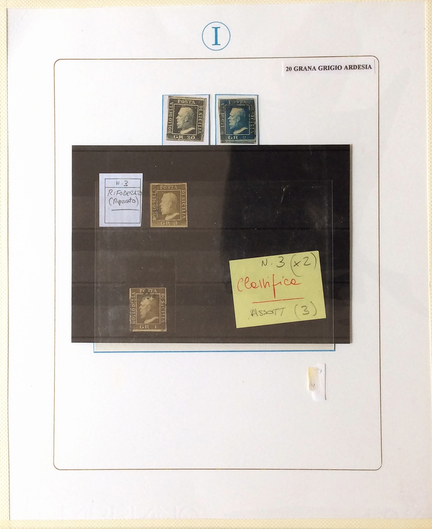 Collezione di francobolli della Sicilia 1859/1860, 46 esemplari e 10 lettere
