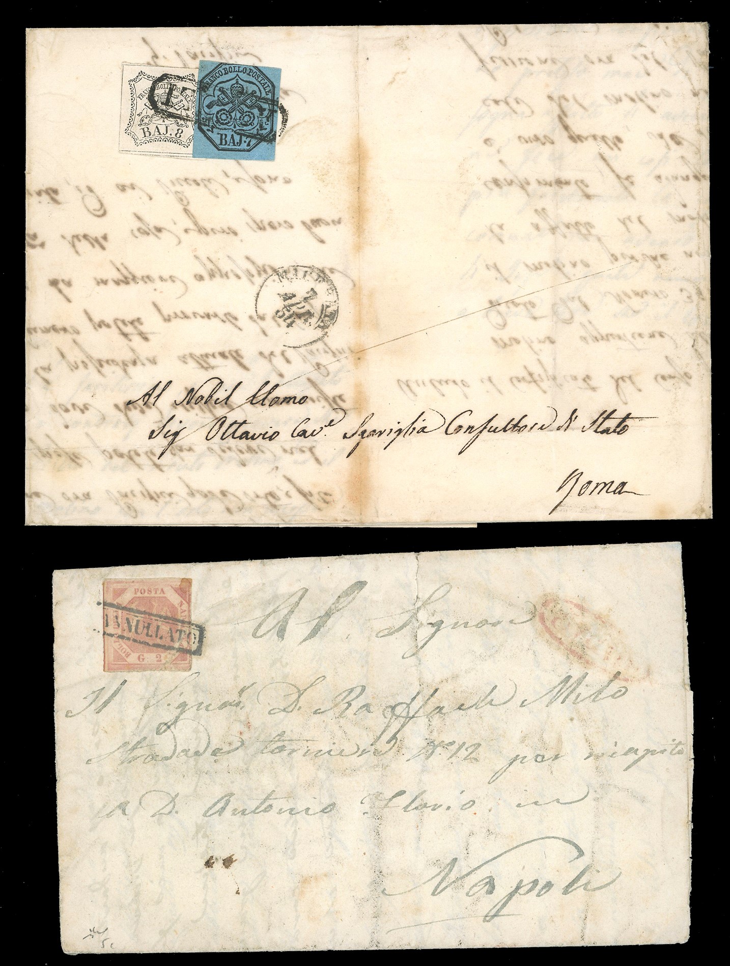 Francobolli e lettere, Antichi Stati Italiani 1850-1870