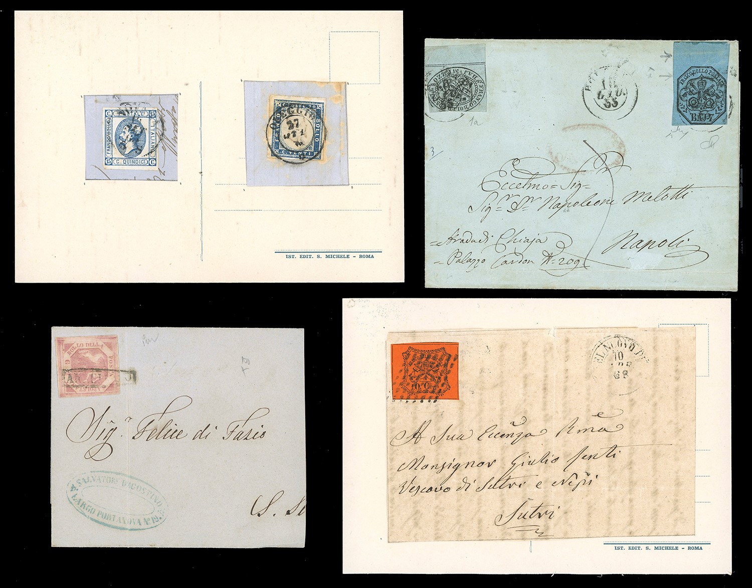 Francobolli e lettere, Antichi Stati Italiani 1850-1870
