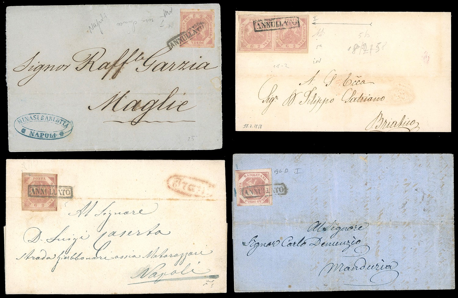 Francobolli e lettere, Antichi Stati Italiani 1850-1870