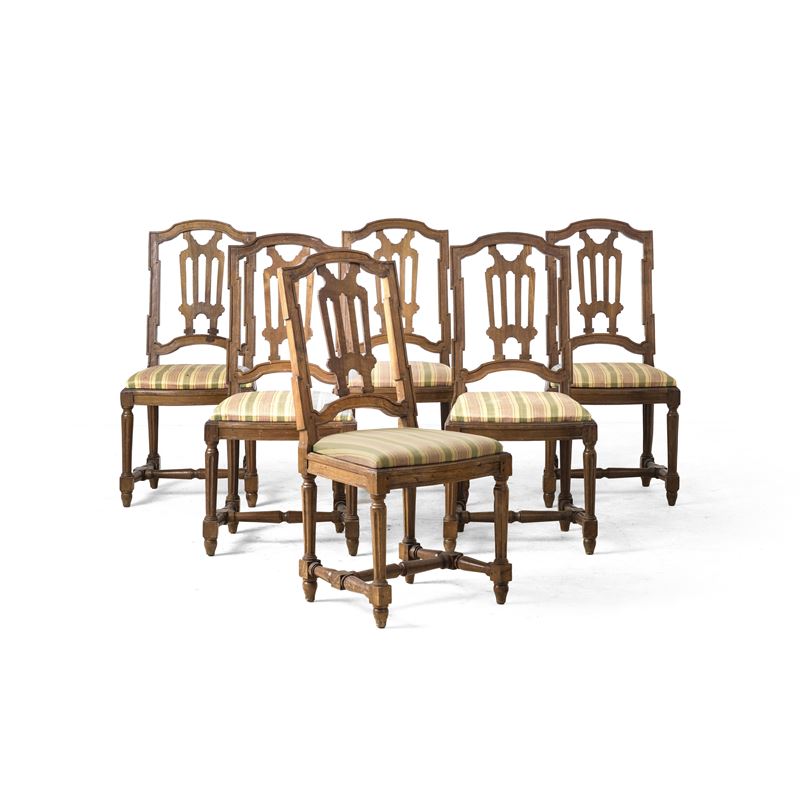 Gruppo di sei sedie Luigi XVI. XVIII-XIX secolo  - Asta Antiquariato - Cambi Casa d'Aste