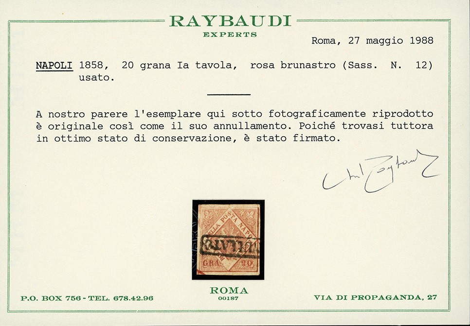Emissione completa di 14 esemplari, francobolli usati (1858/59)