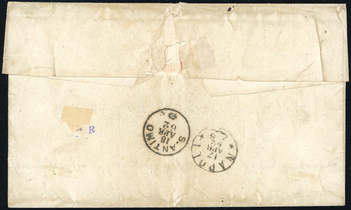 1862, 1/2 grano grigio bruno (18a), quattro coppie orizzontali perfette su fresca sovracoperta