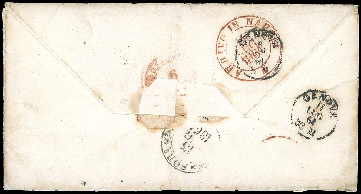 1861, 2 Grana Azzurro (20b), Affrancatura Isolata con Tariffa Ridotta per Militari su Lettera da ...