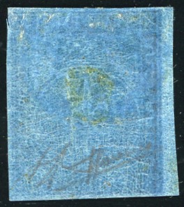 1852, 40 centesimi azzurri, margine di foglio a sinistra, nuovo con gomma originale