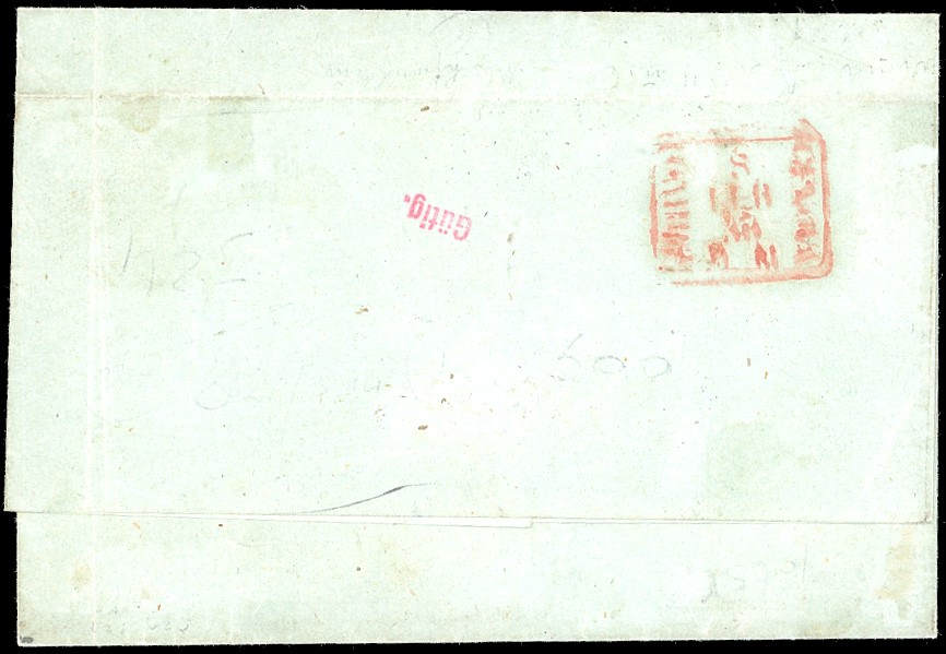 Fiecchi, Raybaudi, Ferrario, 25 cent. violetto e 5 cent. giallo arancio su lettera da Piacenza a ...