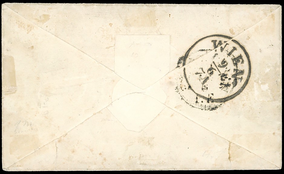 1858, 15 cent. rosa, I emissione e 25 cent. bruno lilla, III emissione, affrancatura mista su let...