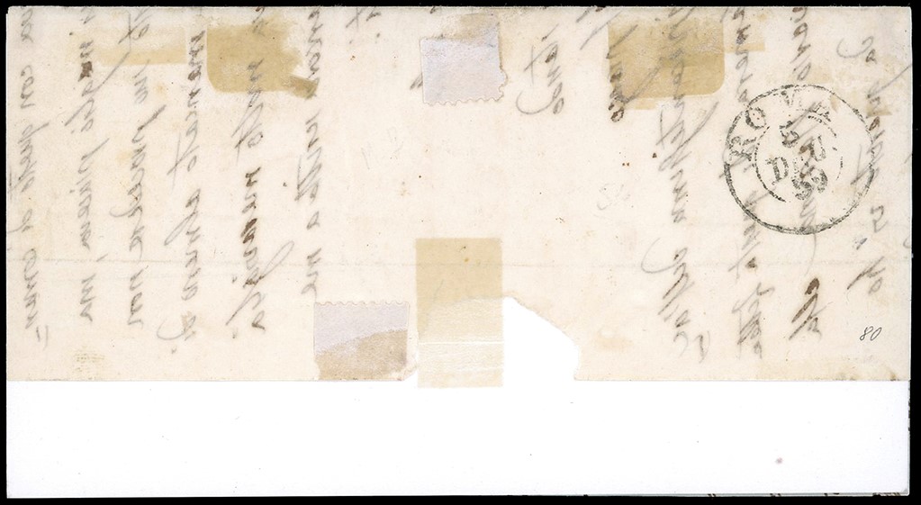 1859, 40 centesimi rosso bruno, I composizione (16), su soprascritta di lettera da Parma a Roma