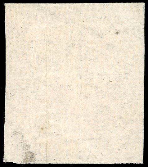 1859 - 5 baj rosa chiaro, stampa in albino (6e), blocco di quattro, nuovo, gomma originale integra, lieve piega verticale sui due esemplari di sinistra. Molto raro, un solo foglio noto di questa varietà. Cert. A.Diena.
