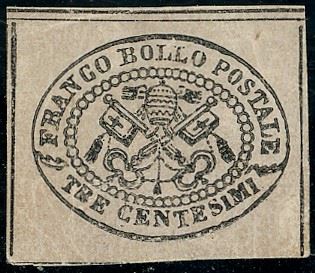 1867 - 3 cent. grigio rosa (14), nuovo, gomma originale, perfetto. Cert. Colla.