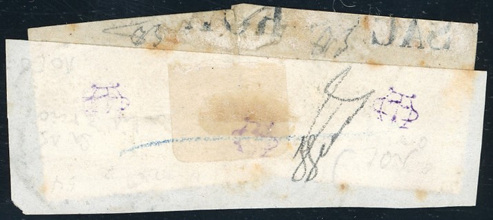 1867, 3 cent. grigio (15), affrancatura multipla su frammento di fascetta