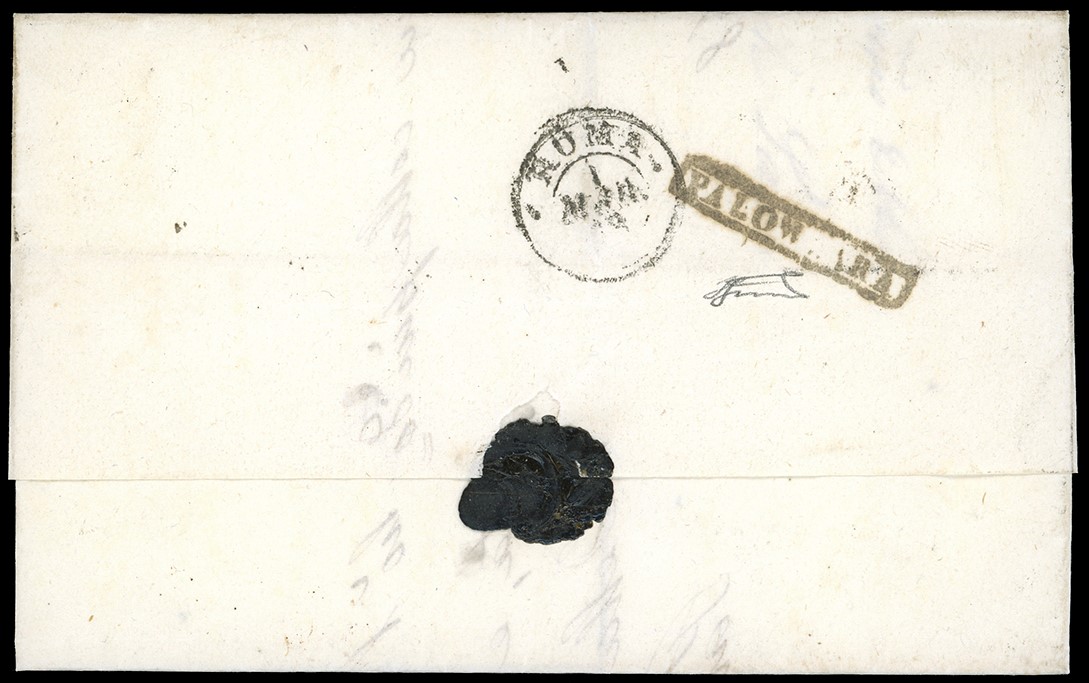PALOMBARA, Cartolina punti 13 - 10 centesimi (17), lettera del 28 agosto 1868