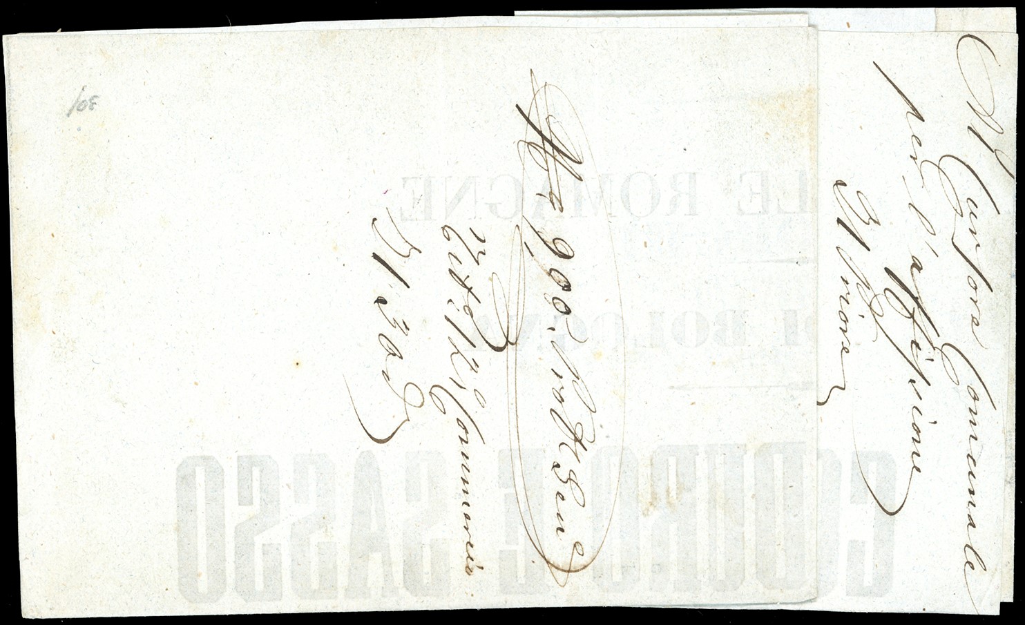 1859, 1/2 baj giallo paglia su manifesto, Bologna-Anzola