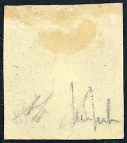 1851, Francobollo da 5 cent. nero, nuovo, gomma originale