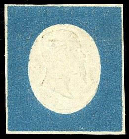 1854 - 20 cent. azzurro (8), nuovo senza gomma, perfetto e molto fresco. Raro. Emilio e Alberto Diena, cert. R.Diena.