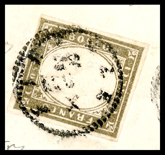 1861, 10 centesimi grigio bistro chiaro, effigie capovolta (14Cc) su lettera da Firenze a Prato