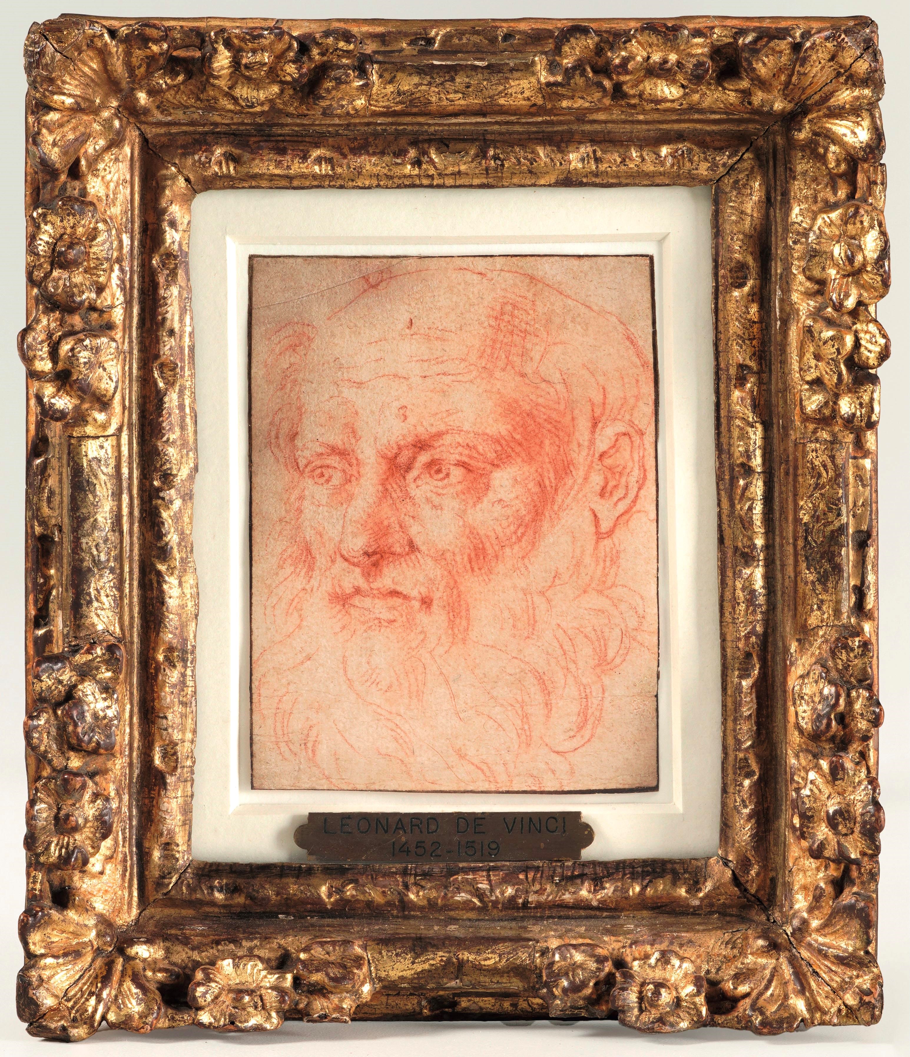 Scuola leonardesca (XV-XVI secolo), Testa d’uomo barbuto di profilo sinistro