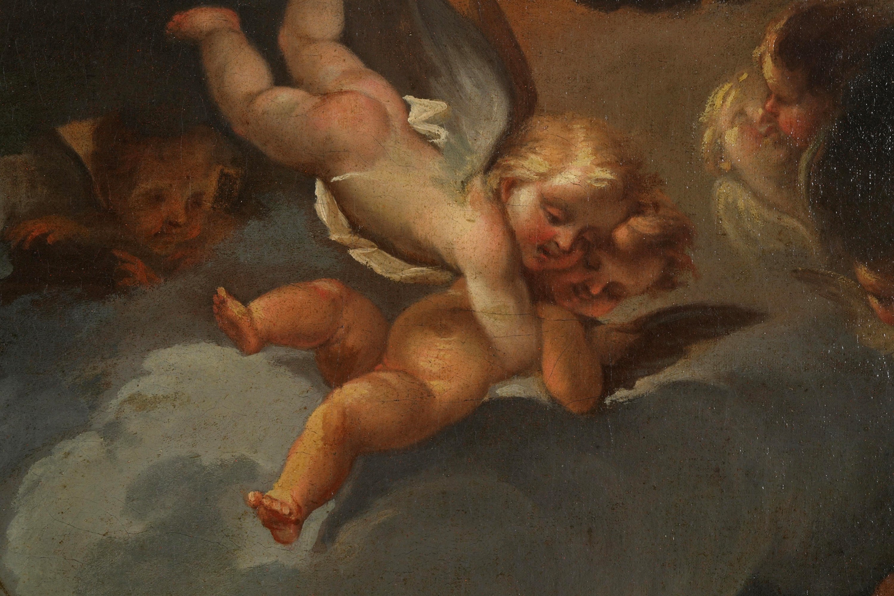 Scuola romana del XVIII secolo, Adorazione dei pastori, olio su tela