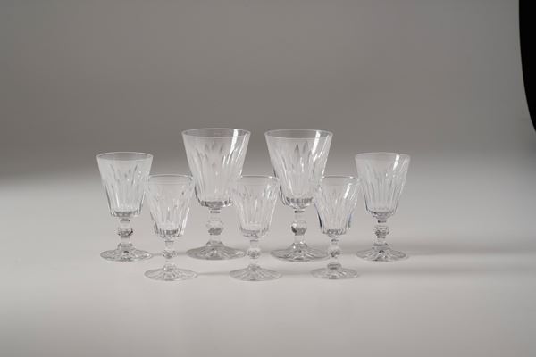 Servizio di calici "Pyramid". Svezia, Manifattura Kosta Boda, prima metà del XX secolo.