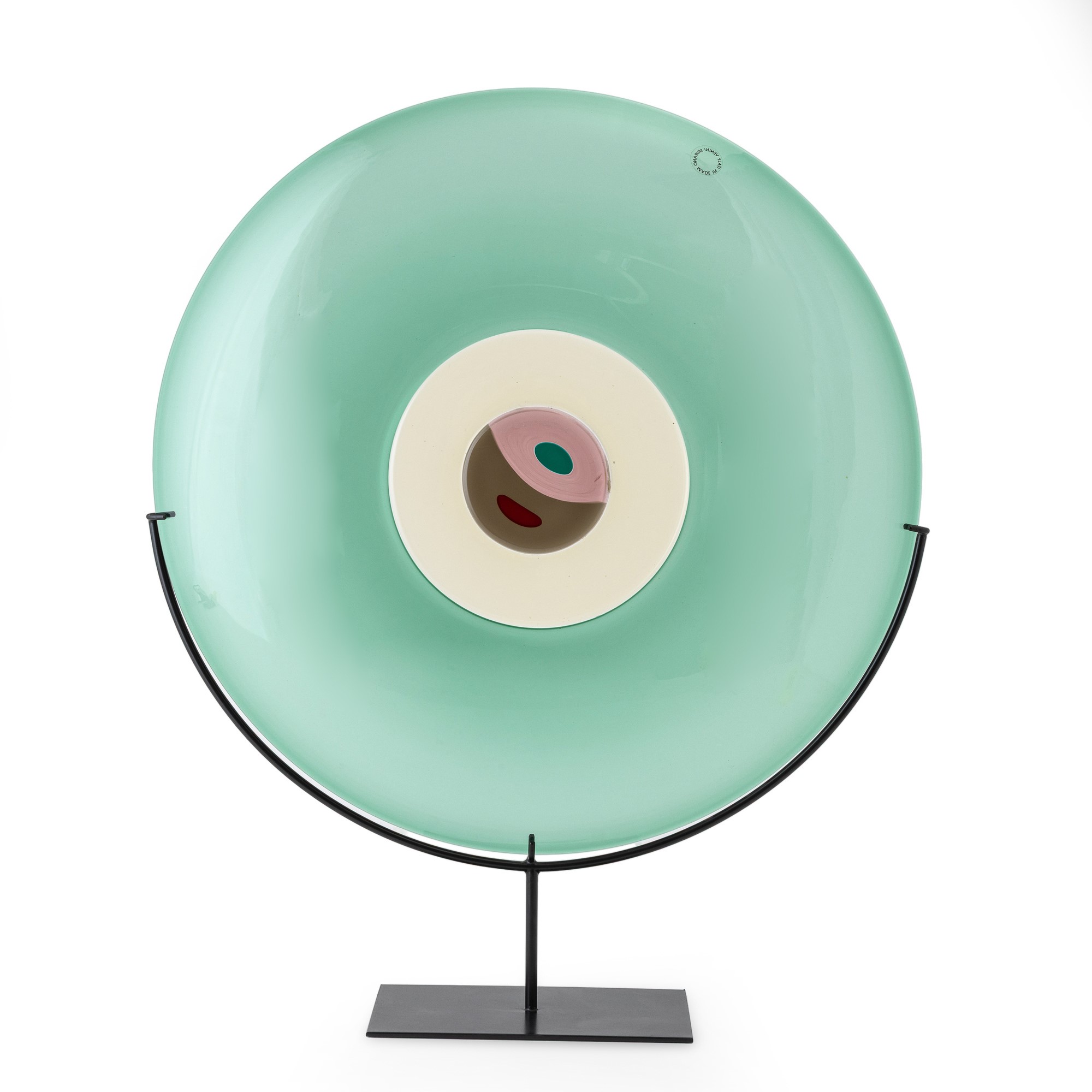 Tapio Wirkkala - Piatto in vetro soffiato di Murano con murrina Mezzaluna centrale, 1988