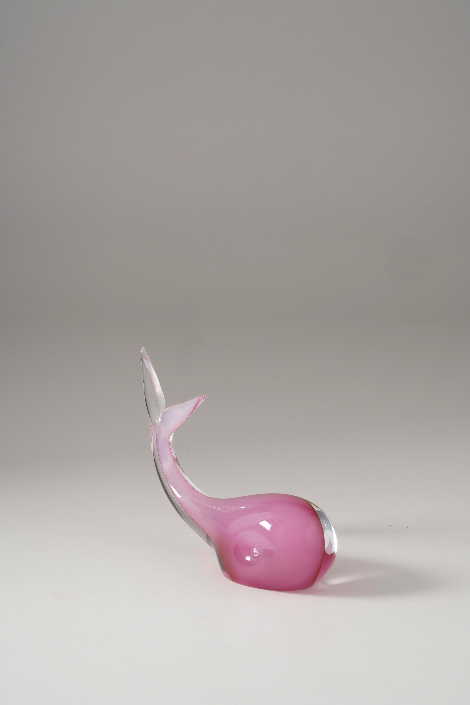 Murano, Scultura in vetro di forma astratta 'Balena', XX secolo