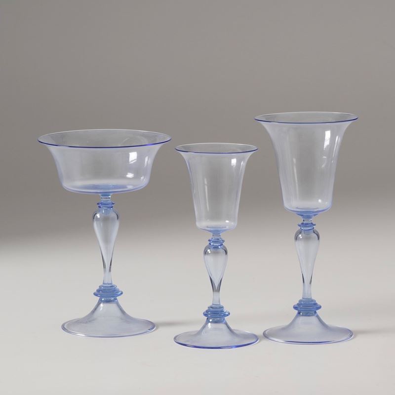 Tre calici. Murano, XX secolo.  - Auction Majolica and Porcelain - Cambi Casa d'Aste