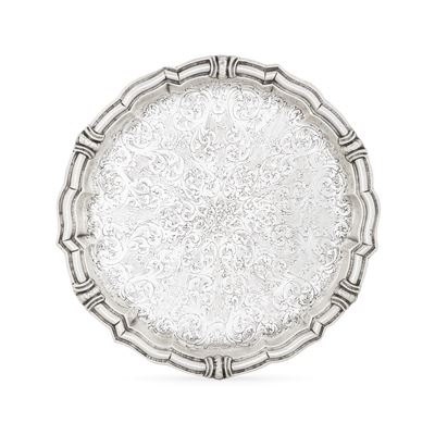 Argentiere Miracoli, Vassoio neobarocco in argento fuso, sagomato e cesellato (argenteria artisti...