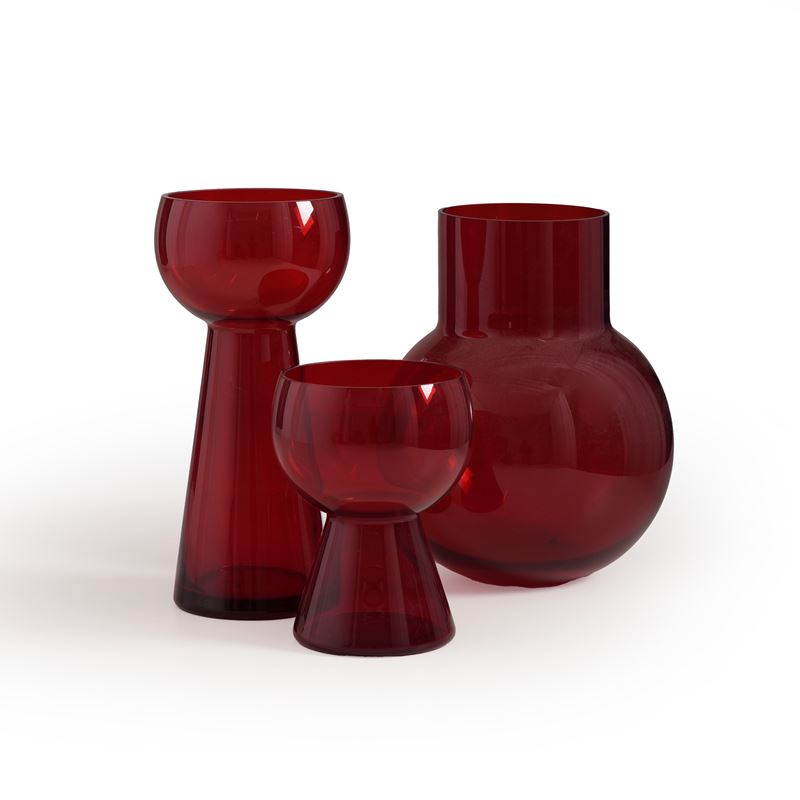 Tre vasi di forma diversa in vetro rosso  - Asta Antiquariato - Cambi Casa d'Aste