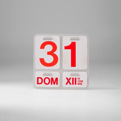 Calendario perpetuo da parete mod. Formosa, 1963, alluminio e PVC