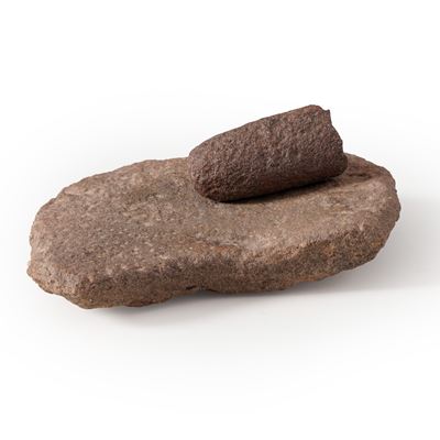 Macina con pestello in pietra, cm 24 x 24 x 4.5