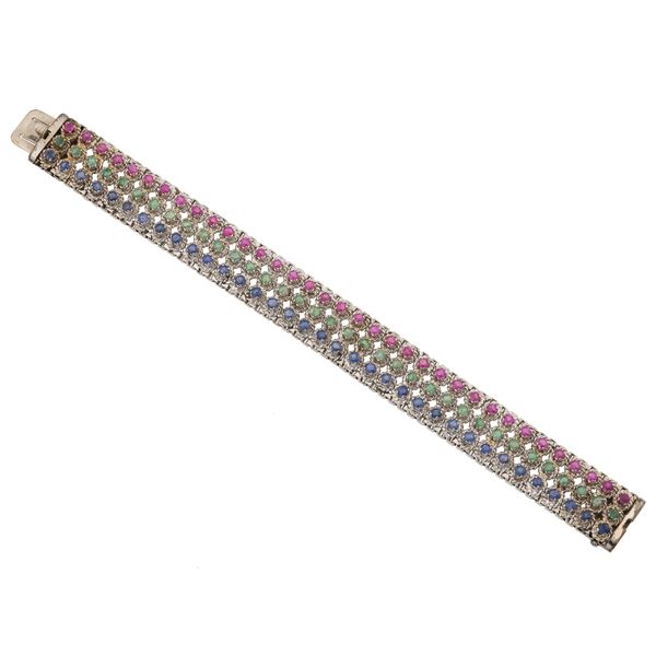 Sapphire, emerald, ruby and gold bracelet
