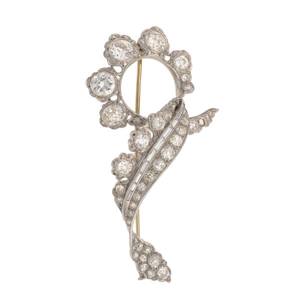 Old-cut diamond and platinum ring. Hallmark for Cusi, Milano (20MI)