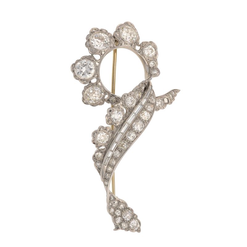 Old-cut diamond and platinum ring. Hallmark for Cusi, Milano (20MI)  - Auction Fine Jewellery - Cambi Casa d'Aste