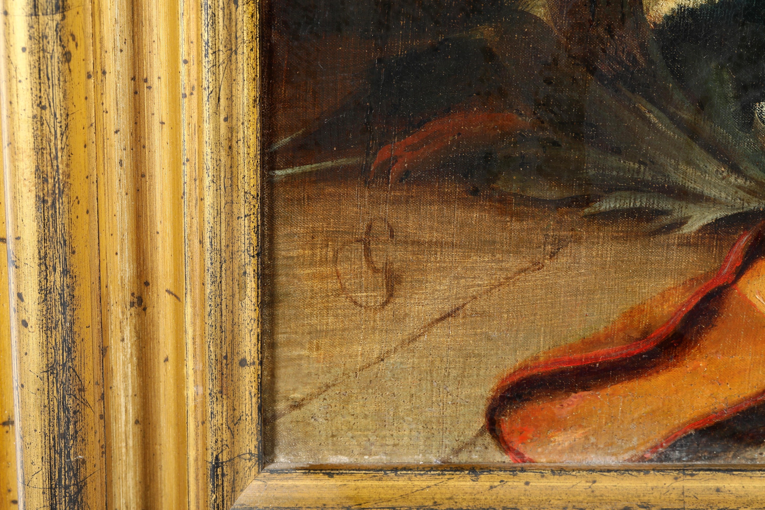 Pittore del XIX secolo, Cacciagione, olio su tela