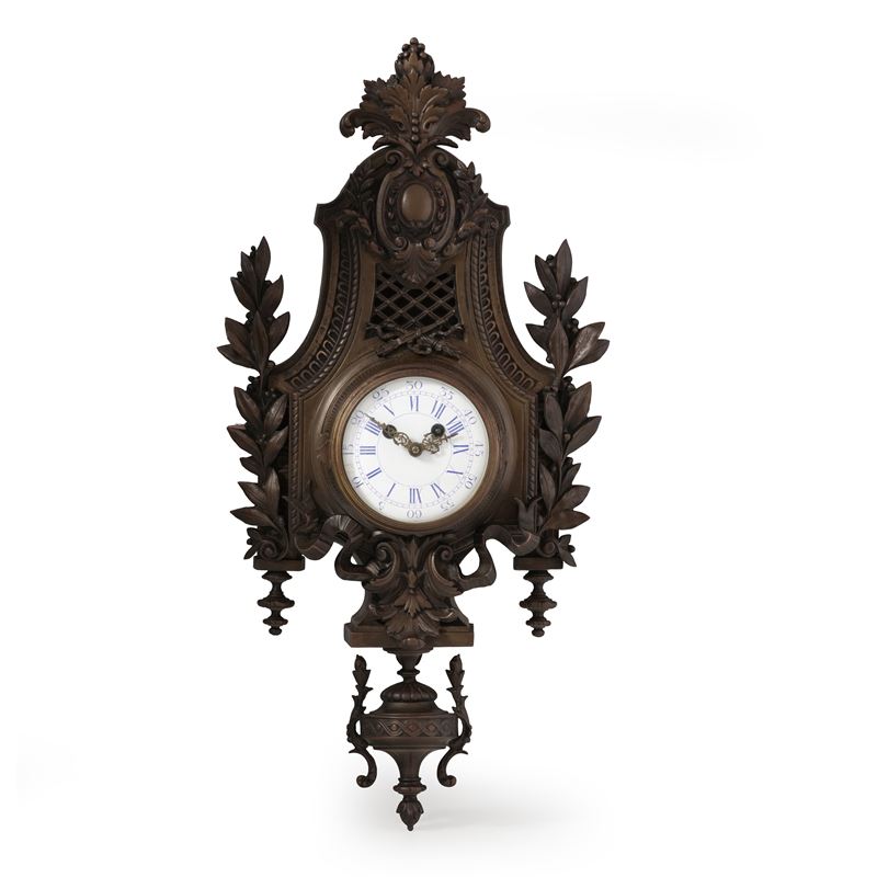 Orologio da parete Cartel in bronzo. XIX secolo  - Auction Antiques - Cambi Casa d'Aste