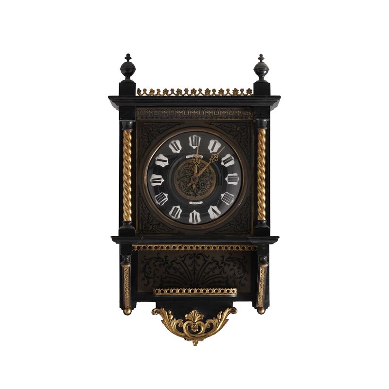 Pendola da parete in stile boulle. XIX secolo  - Auction Antiques - Cambi Casa d'Aste