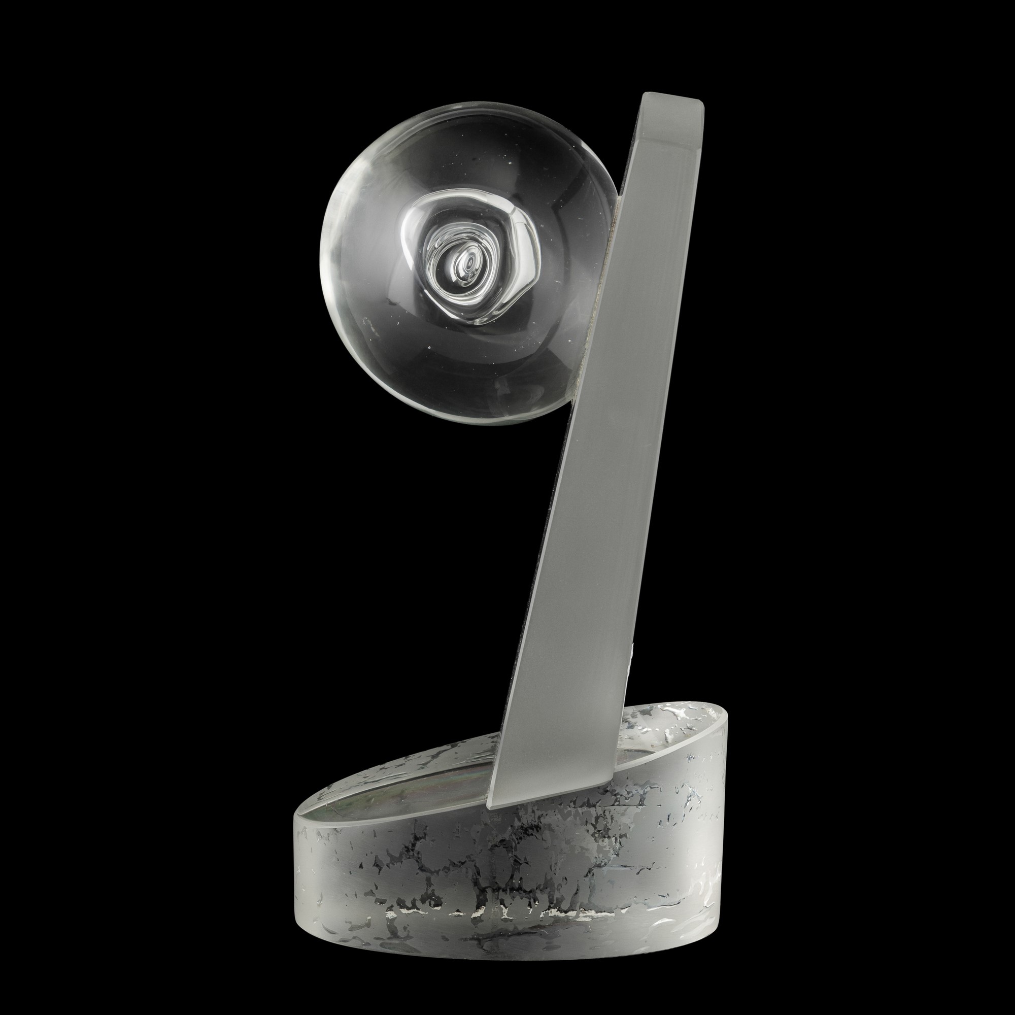 Murano, Scultura in vetro pesante e plexiglass (secolo XX), composizione a tre elementi