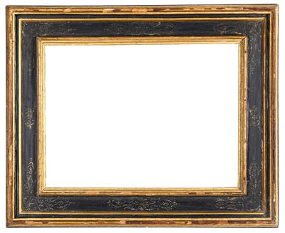 Cornice a cassetta toscana, legno intagliato ebanizzato e dorato (XVII secolo)