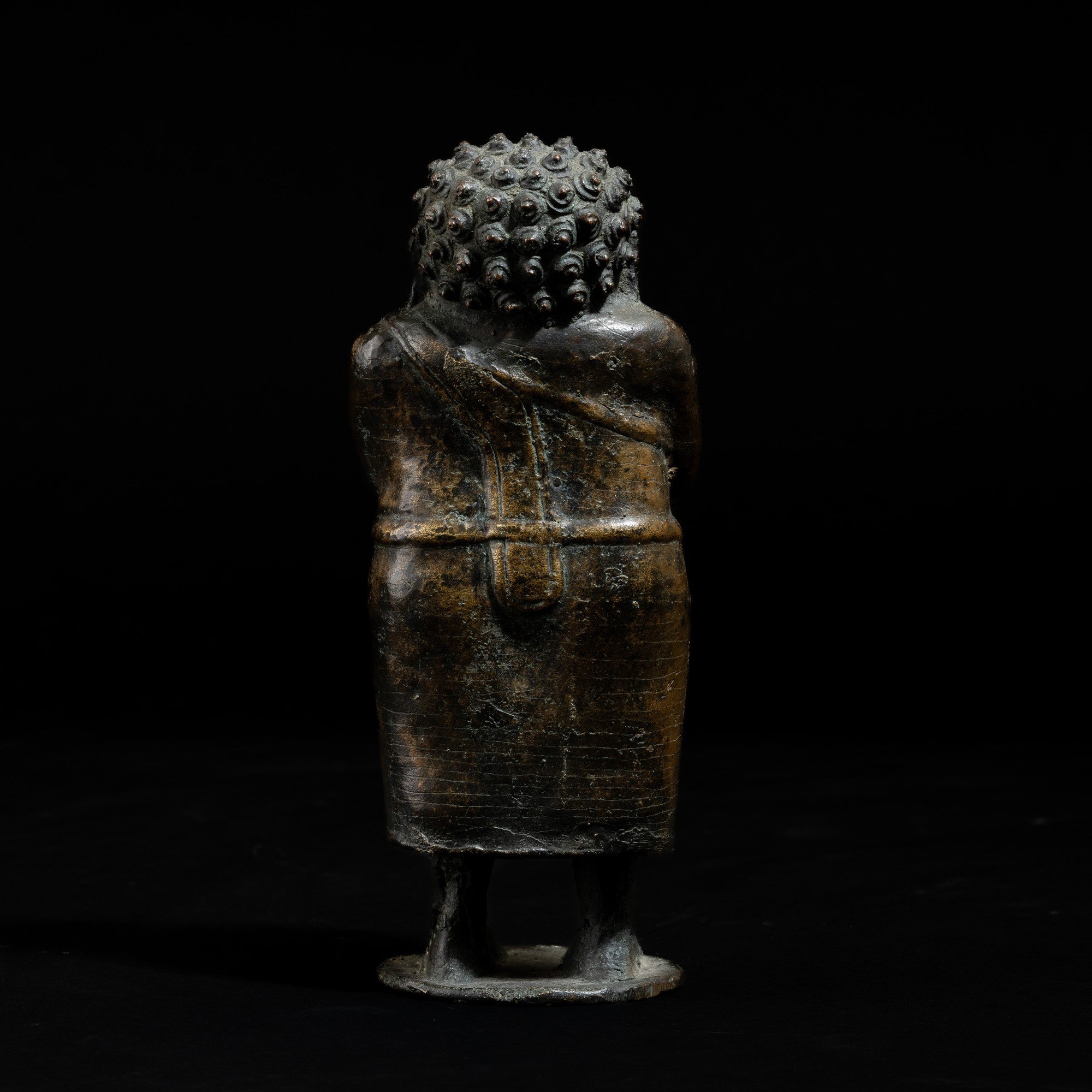 Figura di Budai, bronzo, Cambogia, XIX secolo
